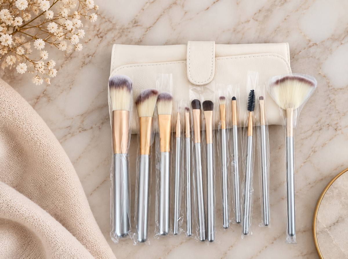Set de Pinceaux Maquillage Champagne 12/18/24