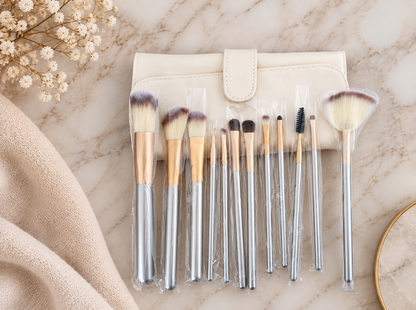 Set de Pinceaux Maquillage Champagne 12/18/24